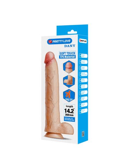 Pretty love - dany dildo realístico flexible con ventosa 36 cm -ø- 5,6 cm