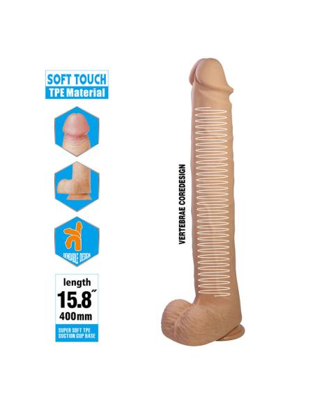 Pretty love - pat dildo realístico flexible con ventosa natural 40 cm -ø- 6 cm