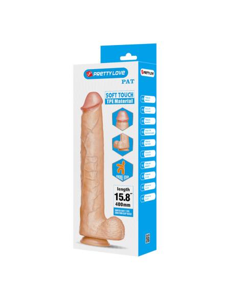 Pretty love - pat dildo realístico flexible con ventosa natural 40 cm -ø- 6 cm