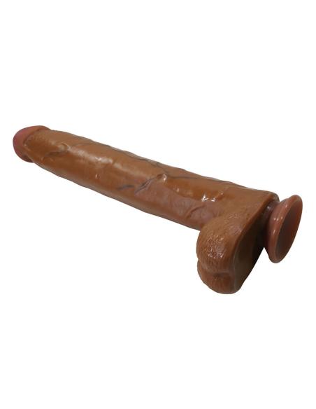 Pretty love - dany dildo realístico flexible con ventosa 36 cm -ø- 5,6 cm marrón