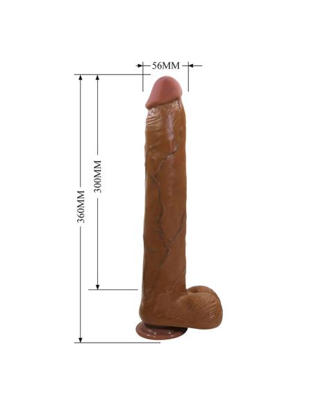 Pretty love - dany dildo realístico flexible con ventosa 36 cm -ø- 5,6 cm marrón