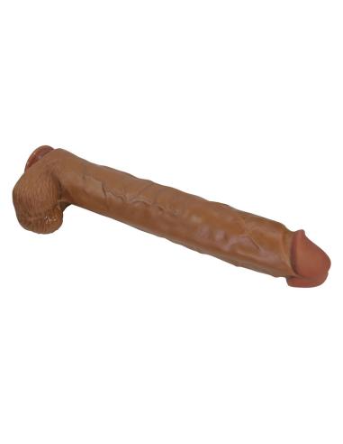 Pretty love - pat dildo realístico flexible con ventosa 40 cm -ø- 6 cm marrón