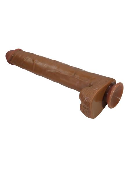 Pretty love - pat dildo realístico flexible con ventosa 40 cm -ø- 6 cm marrón