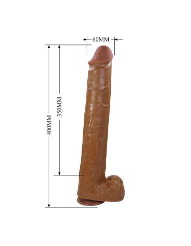 Pretty love - pat dildo realístico flexible con ventosa 40 cm -ø- 6 cm marrón