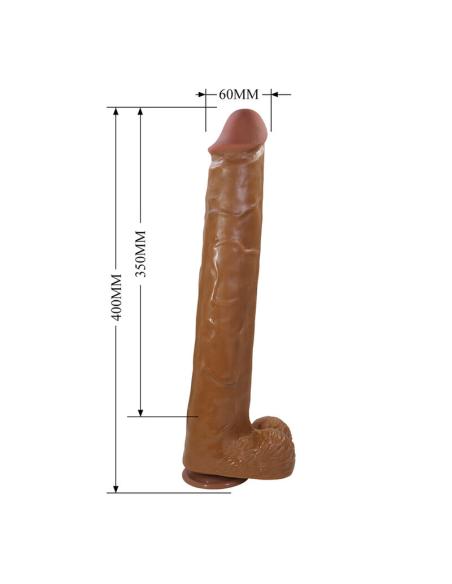Pretty love - pat dildo realístico flexible con ventosa 40 cm -ø- 6 cm marrón