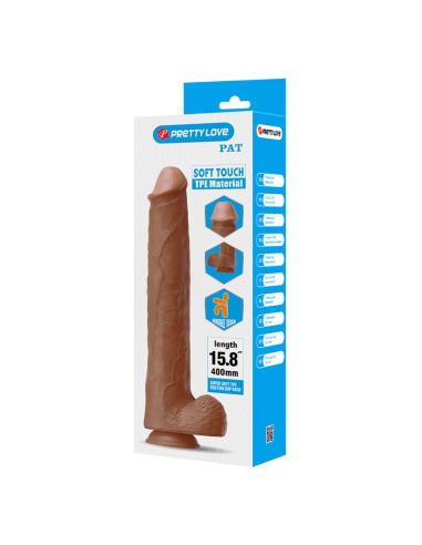 Pretty love - pat dildo realístico flexible con ventosa 40 cm -ø- 6 cm marrón