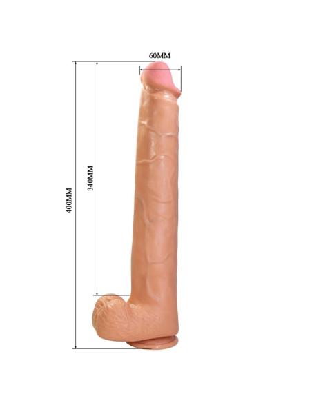 Pretty love - rael dildo realístico flexible con ventosa 40 cm -ø- 6 cm marrón