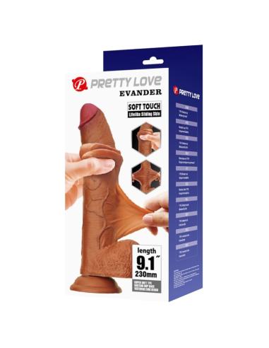Pretty love - evander dildo realístico flexible con ventosa 23 cm -ø- 4.9 cm