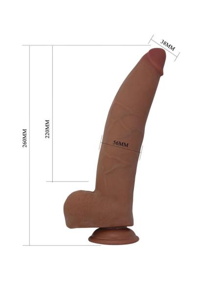 Pretty love - ulric dildo realístico flexible 26 cm ø 5,5 cm tpe marrón
