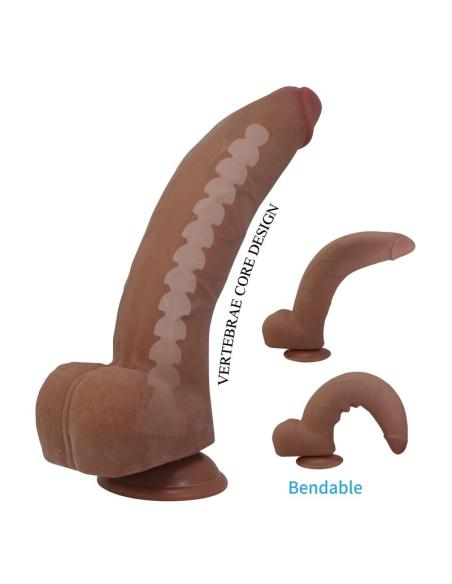 Pretty love - ulric dildo realístico flexible 26 cm ø 5,5 cm tpe marrón