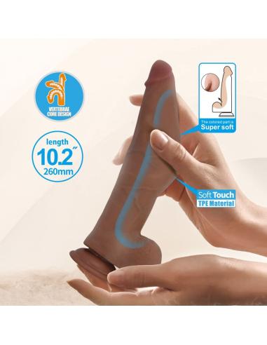 Pretty love - ulric dildo realístico flexible 26 cm ø 5,5 cm tpe marrón