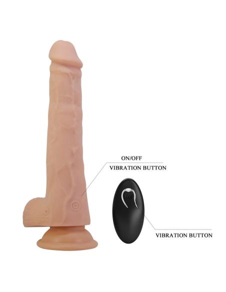Pretty love - miles dildo vibrador con empuje y rotación control remoto 23,5 cm ø 4,8 cm color natural