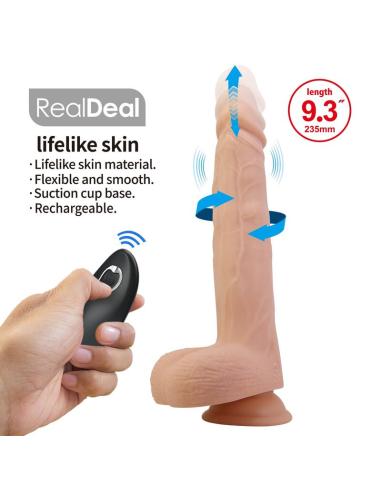 Pretty love - miles dildo vibrador con empuje y rotación control remoto 23,5 cm ø 4,8 cm color natural