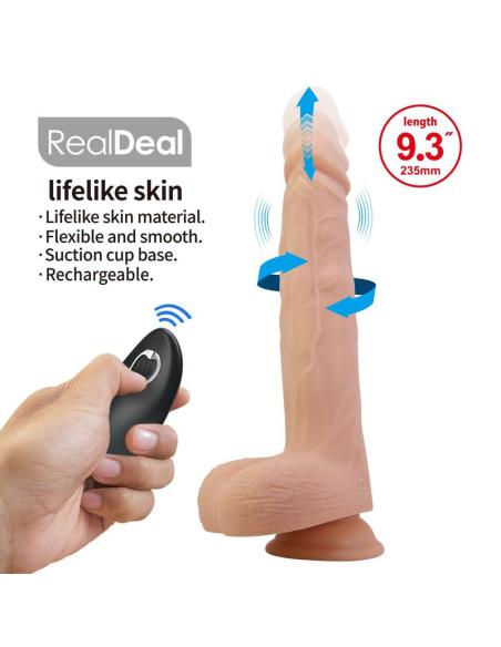 Pretty love - miles dildo vibrador con empuje y rotación control remoto 23,5 cm ø 4,8 cm color natural