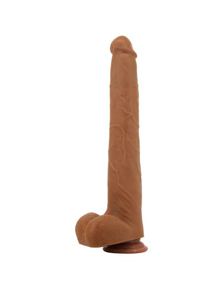 Pretty love - viggo dildo realista tacto suave con piel deslizante 36,5 cm marrón