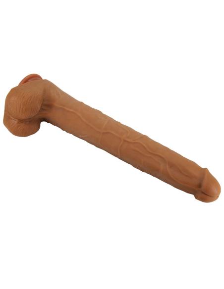 Pretty love - viggo dildo realista tacto suave con piel deslizante 36,5 cm marrón