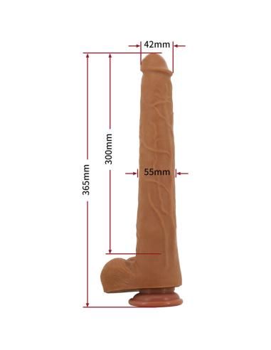 Pretty love - viggo dildo realista tacto suave con piel deslizante 36,5 cm marrón