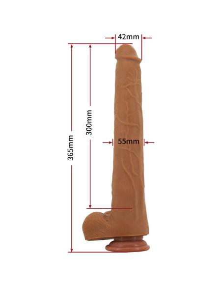 Pretty love - viggo dildo realista tacto suave con piel deslizante 36,5 cm marrón