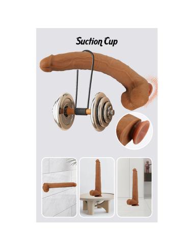 Pretty love - viggo dildo realista tacto suave con piel deslizante 36,5 cm marrón
