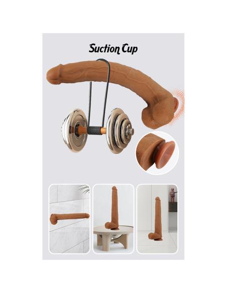 Pretty love - viggo dildo realista tacto suave con piel deslizante 36,5 cm marrón