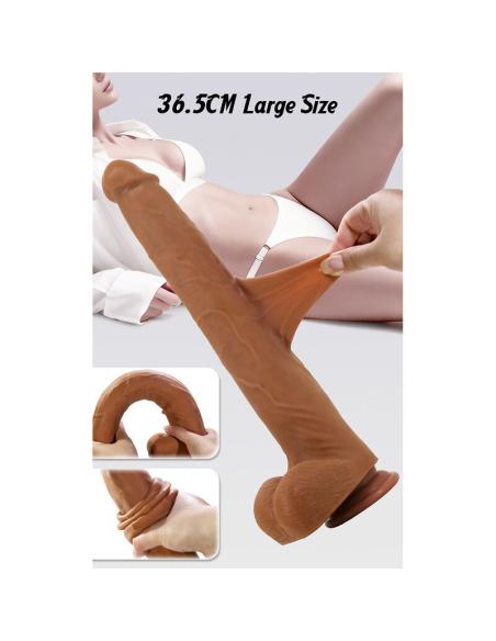 Pretty love - viggo dildo realista tacto suave con piel deslizante 36,5 cm marrón