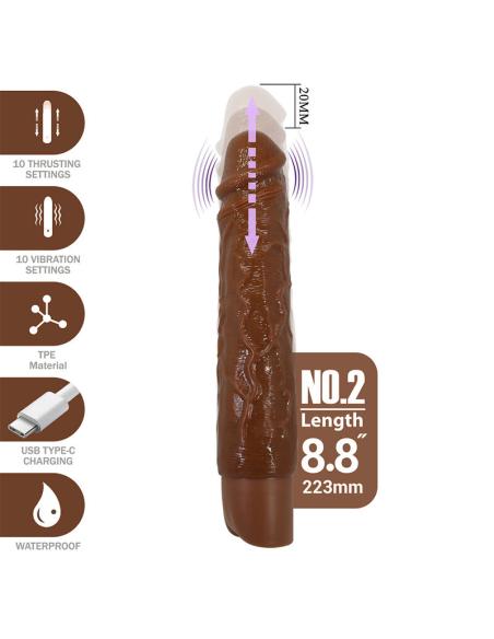 Pretty love - kessler dildo vibrador realista 10 modos de vibración y 10 de empuje 22 cm marrón