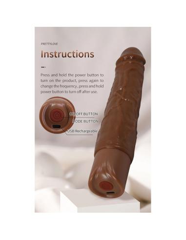 Pretty love - kessler dildo vibrador realista 10 modos de vibración y 10 de empuje 22 cm marrón