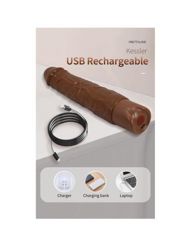 Pretty love - kessler dildo vibrador realista 10 modos de vibración y 10 de empuje 22 cm marrón