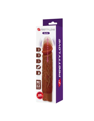 Pretty love - kessler dildo vibrador realista 10 modos de vibración y 10 de empuje 22 cm marrón