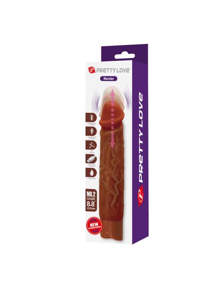 Pretty love - kessler dildo vibrador realista 10 modos de vibración y 10 de empuje 22 cm marrón
