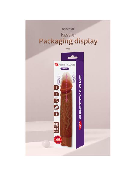 Pretty love - kessler dildo vibrador realista 10 modos de vibración y 10 de empuje 22 cm marrón