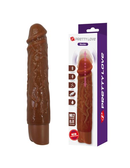Pretty love - kessler dildo vibrador realista 10 modos de vibración y 10 de empuje 22 cm marrón