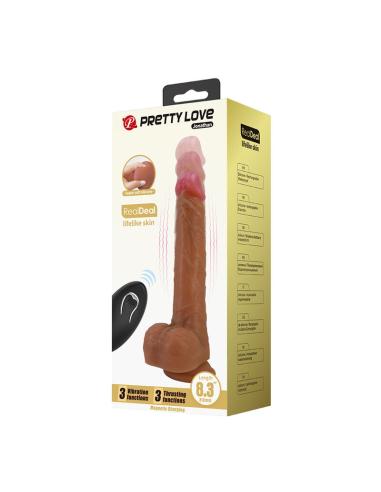 Pretty love - jonathan vibrador realístico con empuje marrón control remoto