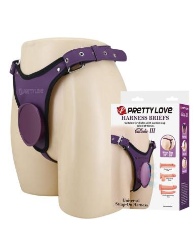 Pretty love - arnés universal tipo braga para strap-on morado y negro