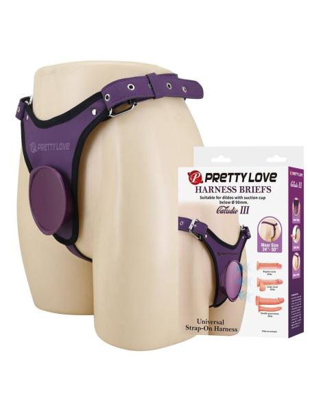 Pretty love - arnés universal tipo braga para strap-on morado y negro