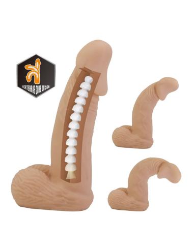 Pretty love - zane arnés con dildo flexible 17 cm ø 4,3 cm color natural