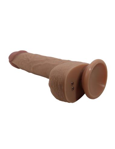 Pretty love - tommy vibrador realístico con empuje marrón oscuro control remoto
