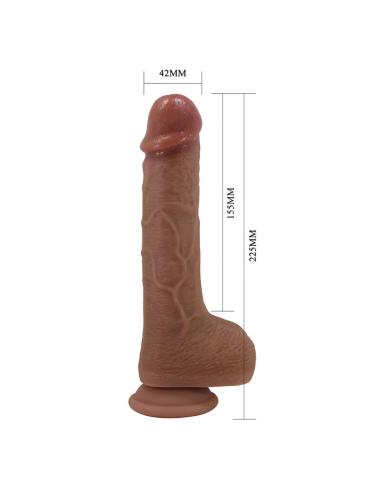 Pretty love - tommy vibrador realístico con empuje marrón oscuro control remoto