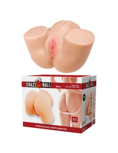 Crazy bull - olivia masturbador vaginal y anal doble con vibración