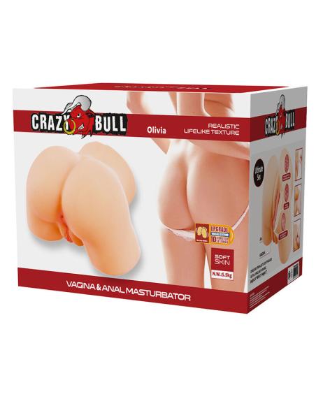 Crazy bull - olivia masturbador vaginal y anal doble con vibración