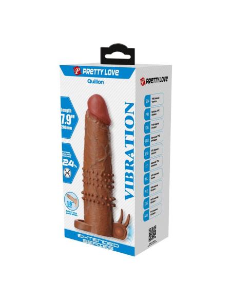 Pretty love - quillon funda para pene vibradora 20 cm ø 4 cm color marrón