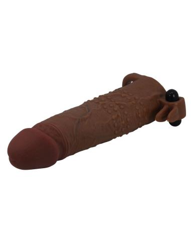 Pretty love - quillon funda para pene vibradora 20 cm ø 4 cm color marrón