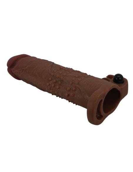 Pretty love - quillon funda para pene vibradora 20 cm ø 4 cm color marrón