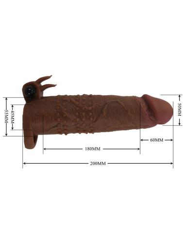 Pretty love - quillon funda para pene vibradora 20 cm ø 4 cm color marrón