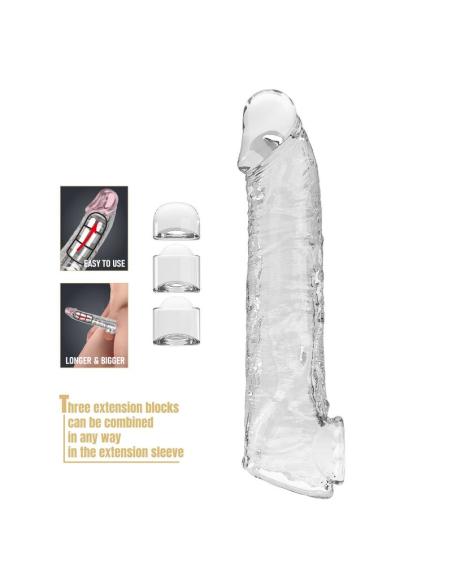 Pretty love - funda extensora para pene ajustable 26 cm ø 4 cm color transparente