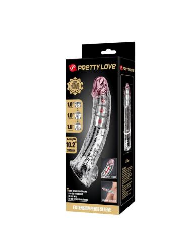 Pretty love - funda extensora para pene ajustable 26 cm ø 4 cm color transparente