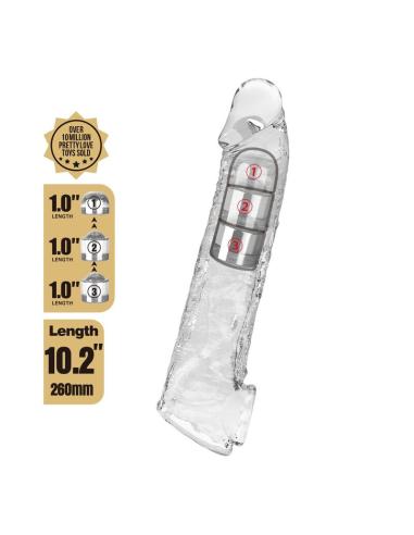 Pretty love - funda extensora para pene ajustable 26 cm ø 4 cm color transparente