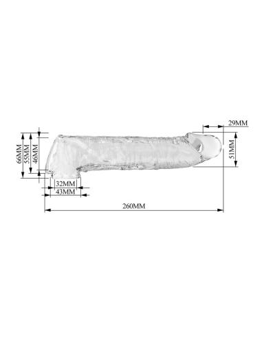 Pretty love - funda extensora para pene ajustable 26 cm ø 4 cm color transparente