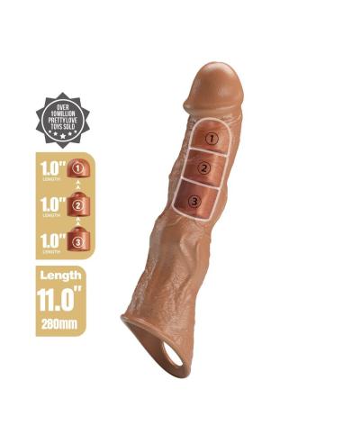 Pretty love - funda extensora para pene ajustable 28 cm ø 4,5 cm color marrón