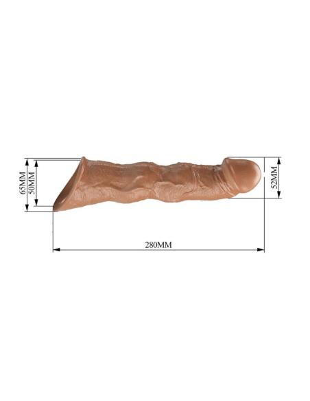 Pretty love - funda extensora para pene ajustable 28 cm ø 4,5 cm color marrón